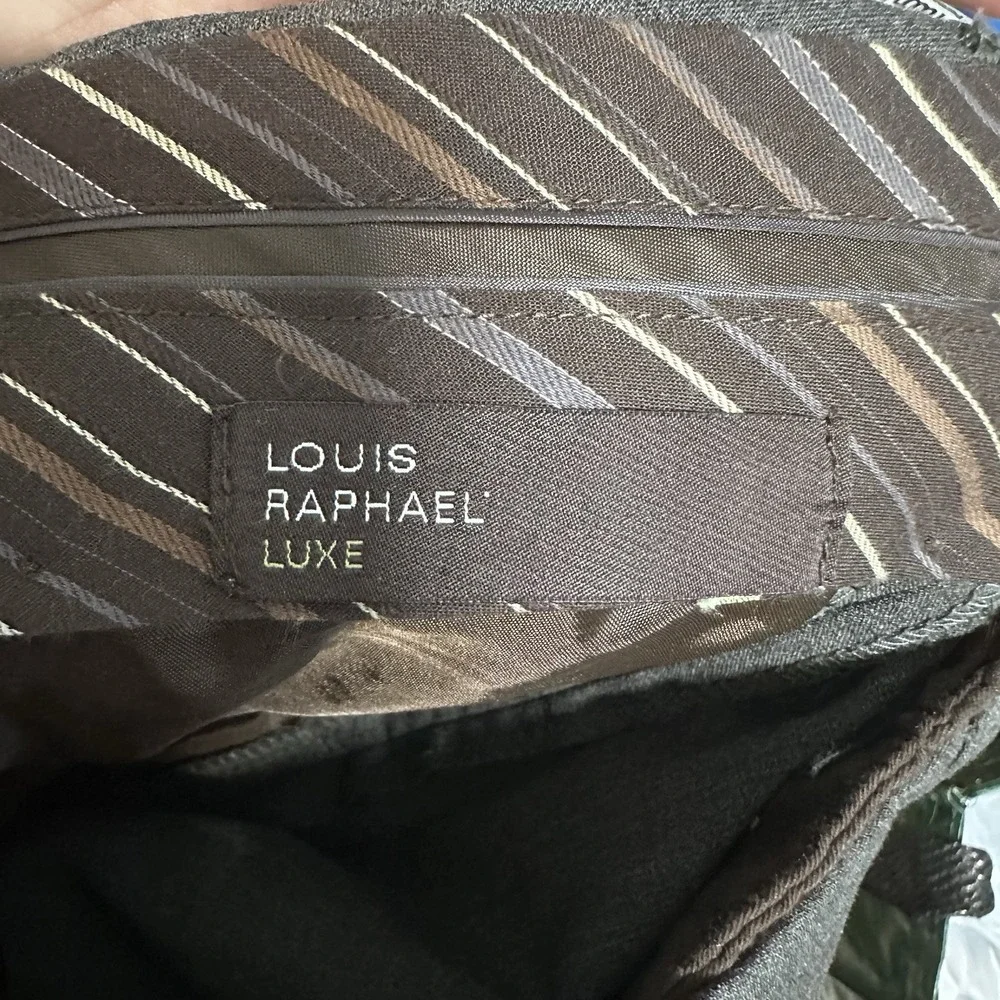 Louis Raphael Luxe Dress Pants‎ W34 L32 Charcoal Wool Officewear Workwear Flat